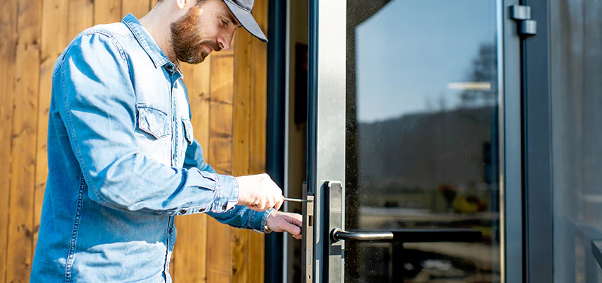 Frameless Glass Storefront Door Locks Replacement in Woodstock, IL